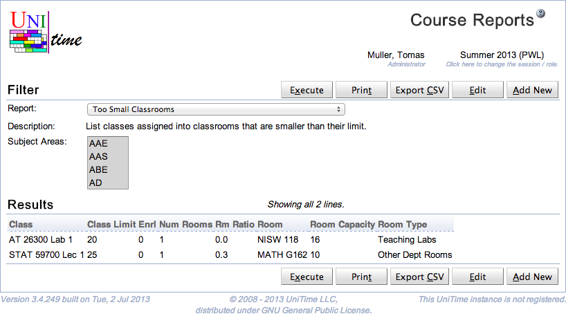 Administration Reports