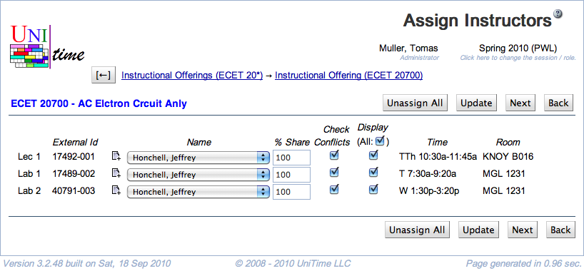 Assign Instructors