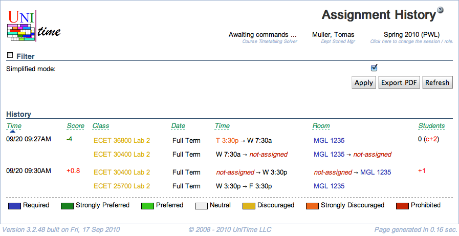 Assignment History