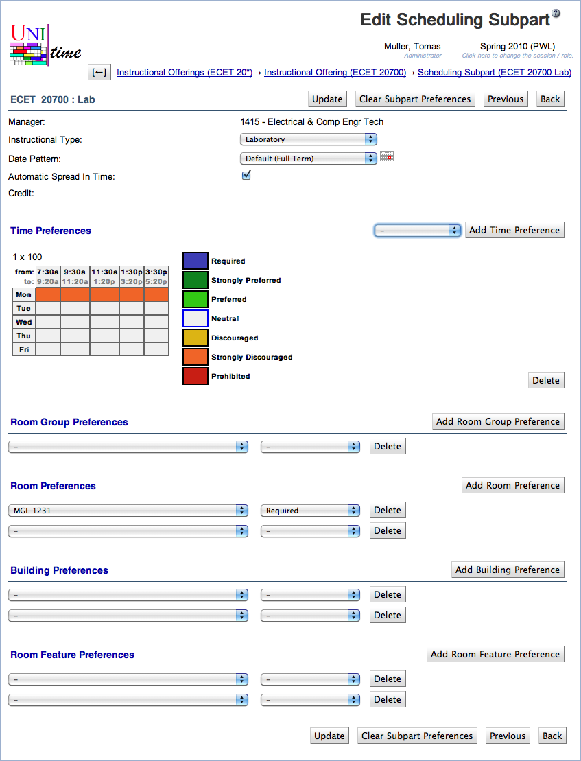 Edit Scheduling Subpart