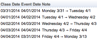 Event Date Mappings