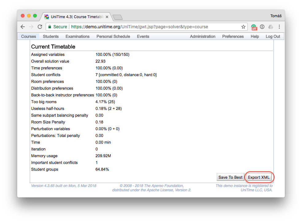 Exporting Solver XML