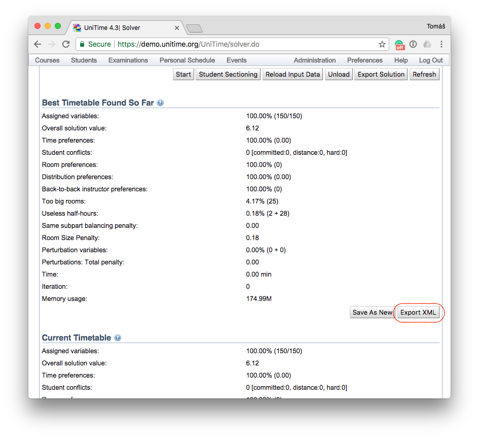 Exporting Solver XML