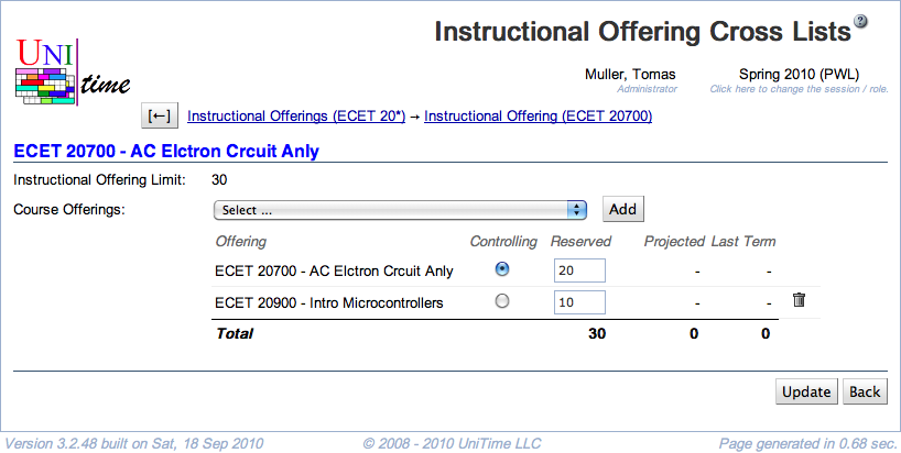 Instructional Offering Cross Lists