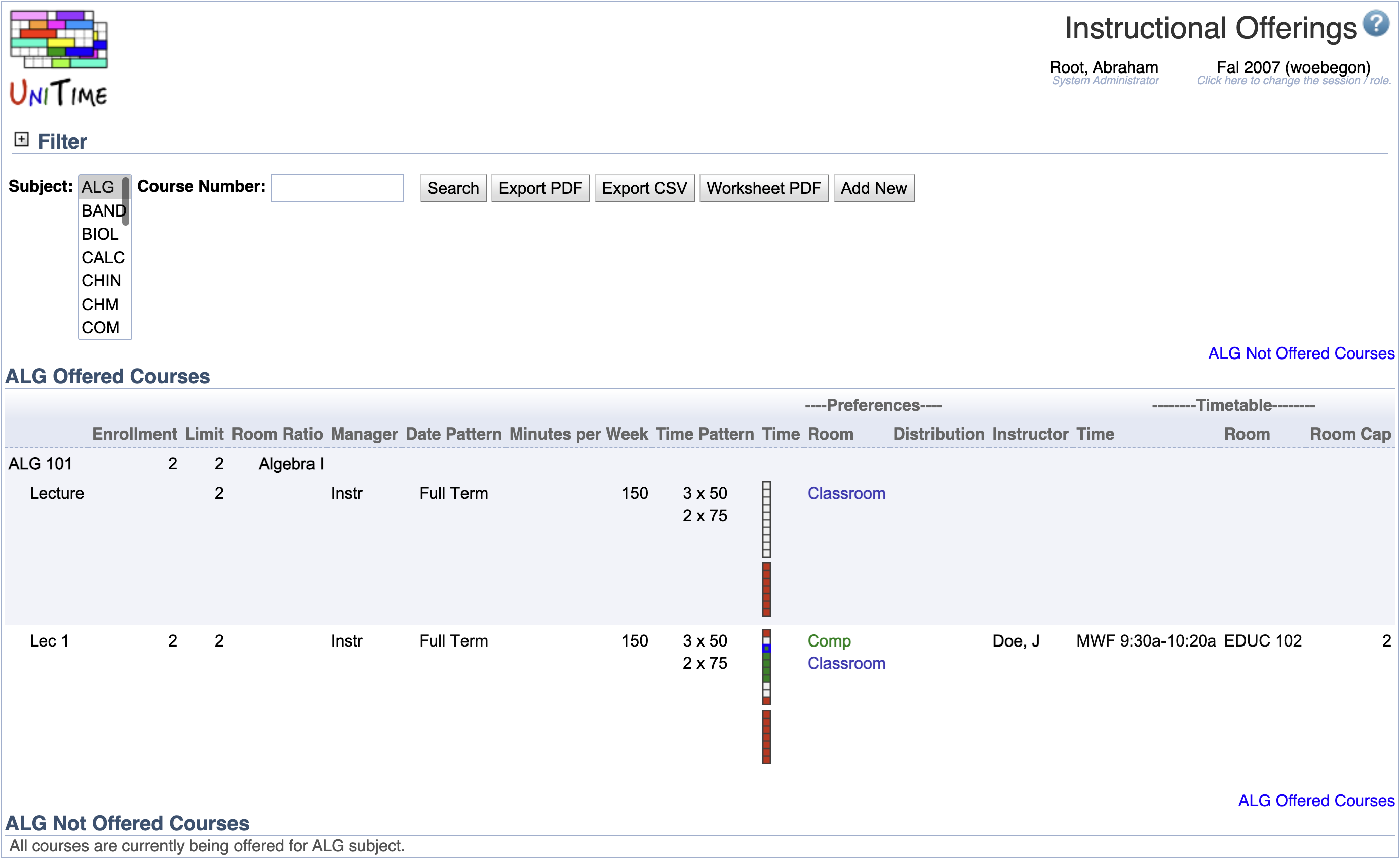 Instructional Offerings