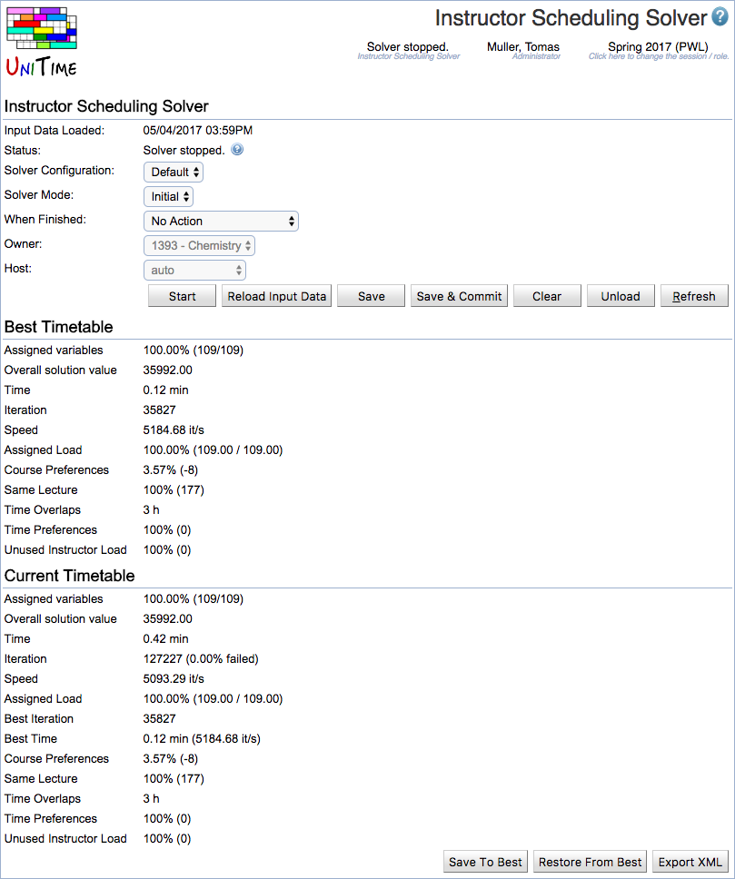 Instructor Scheduling Solver