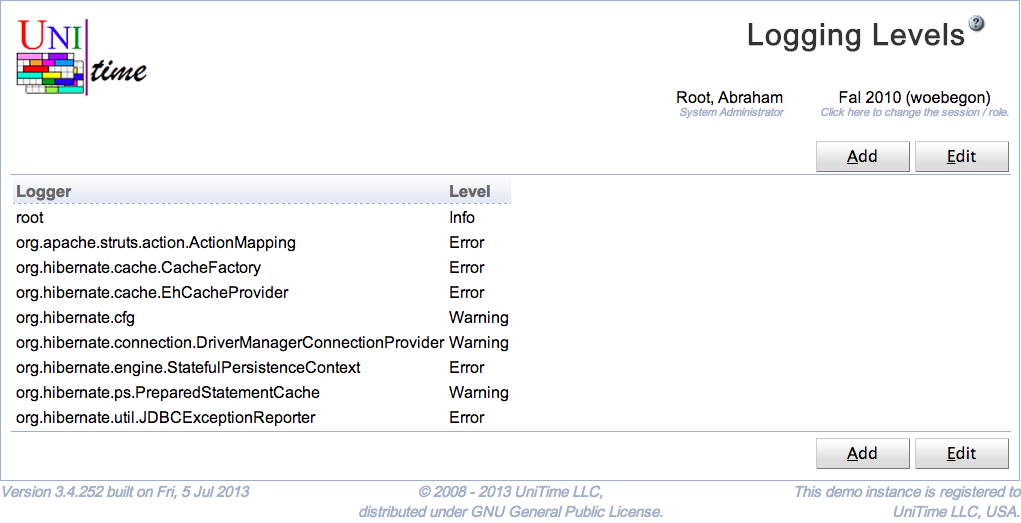 Logging Levels