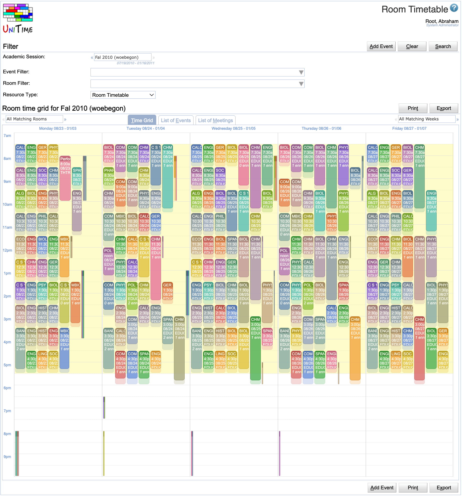 Room Timetable