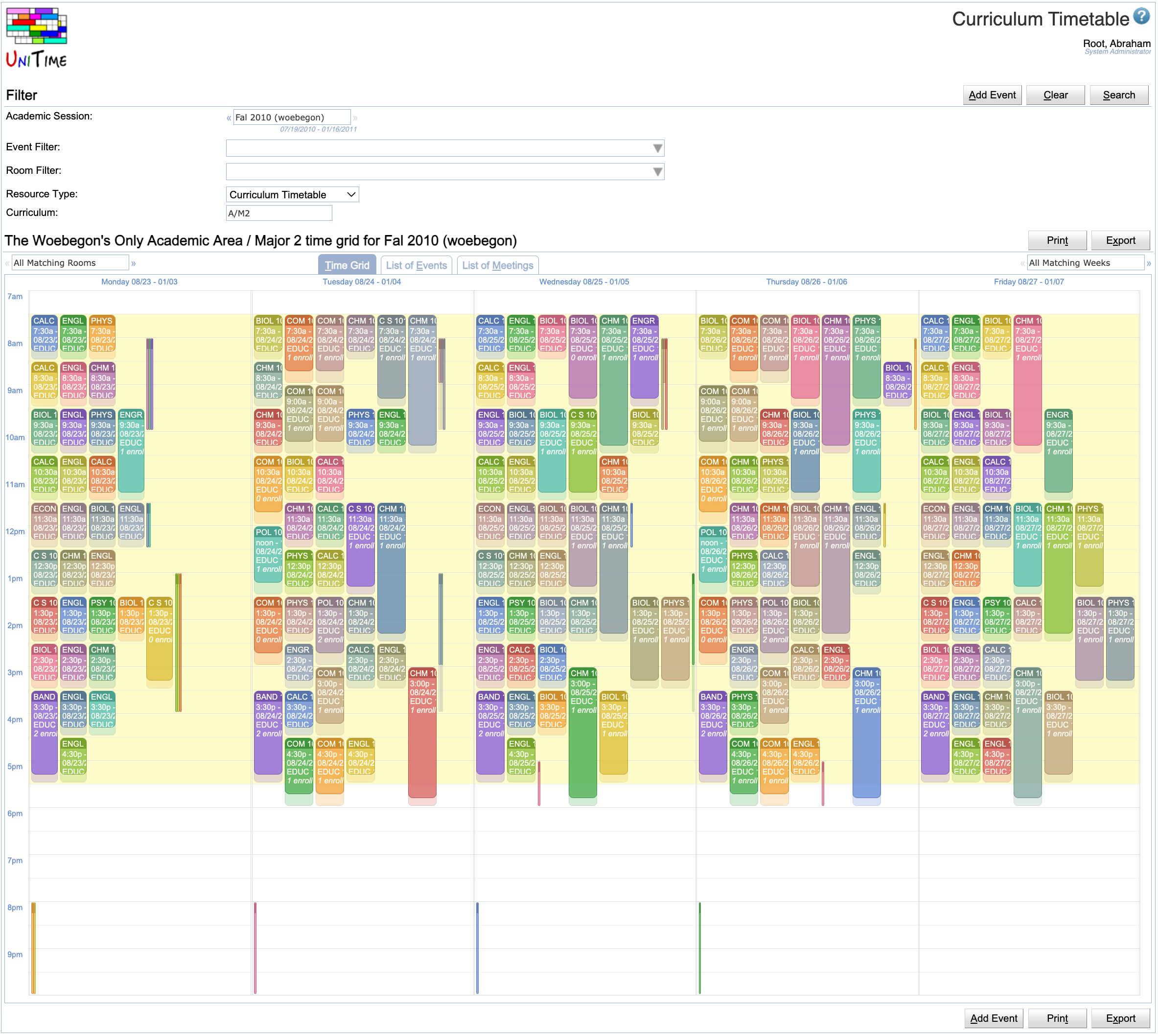 Room Timetable