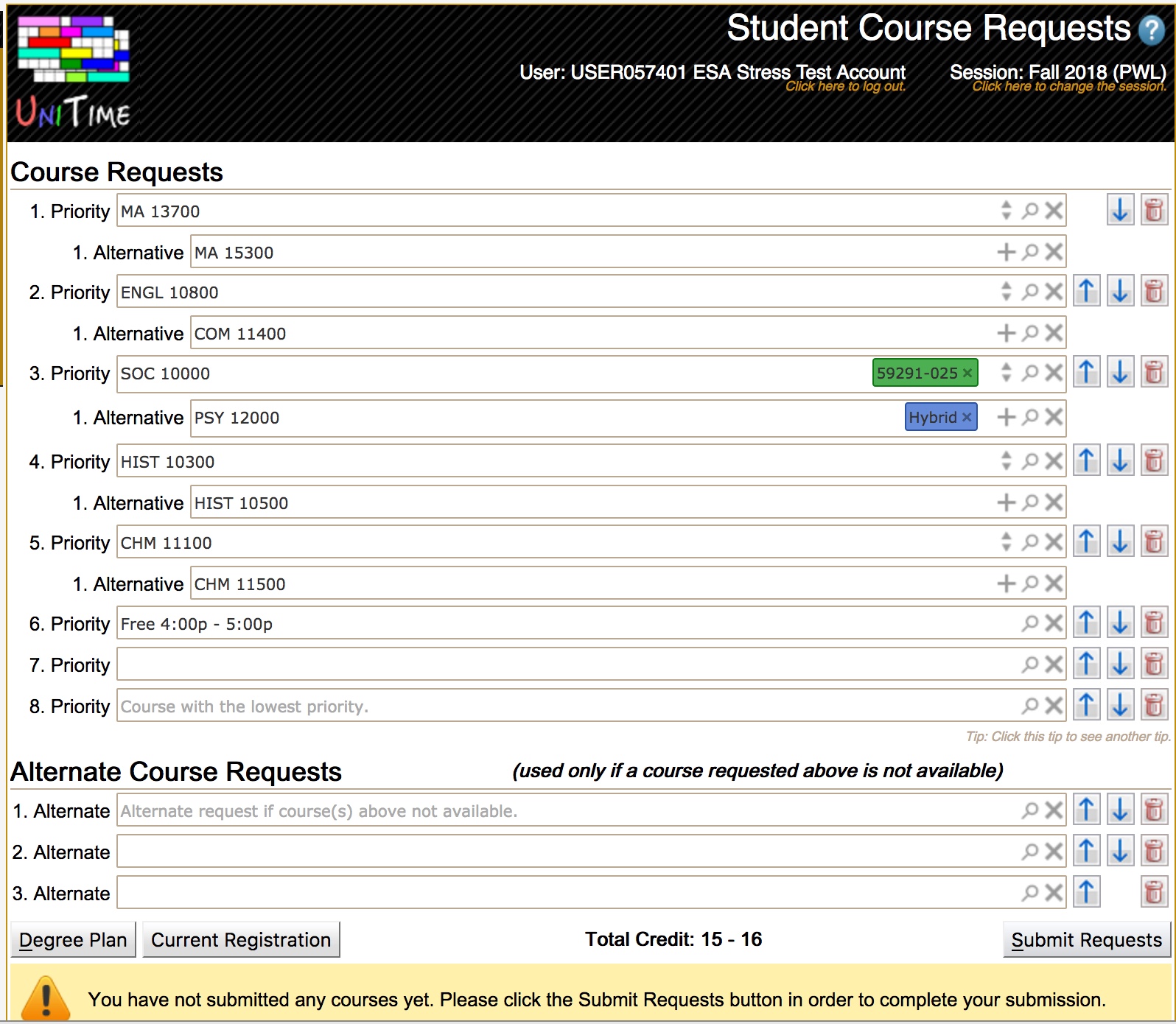 UniTime Course Requests User Manual