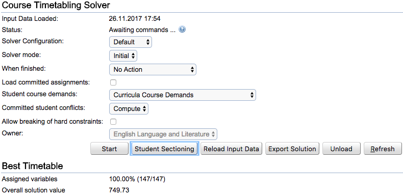 Course Timetabling Solver Manual