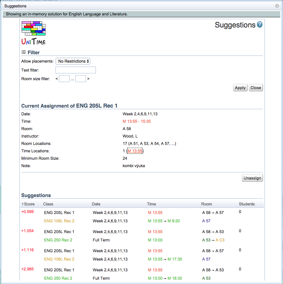 Course Timetabling Solver Manual