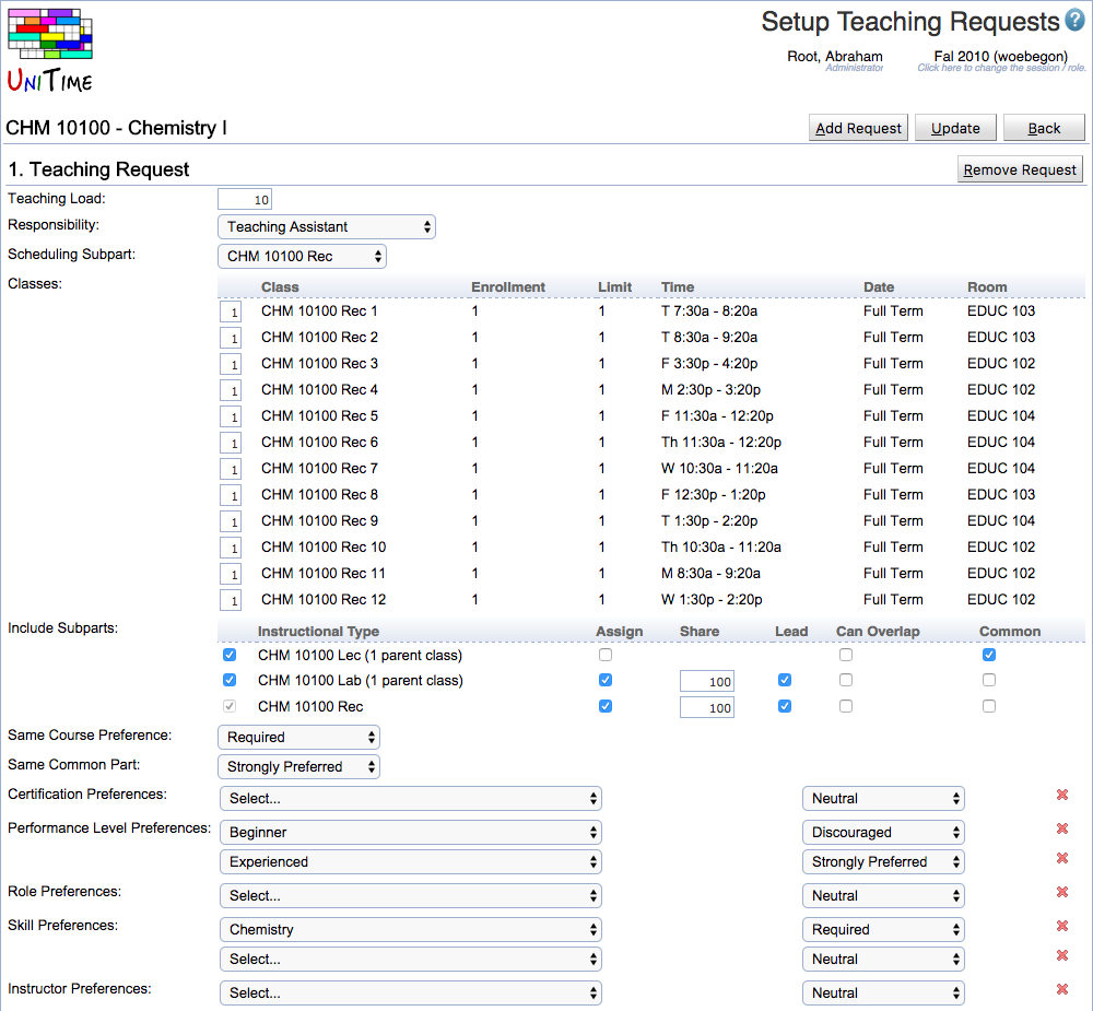 Instructor Scheduling