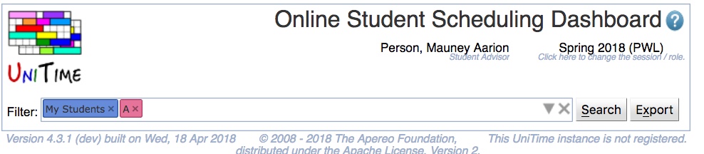 Student Scheduling Dashboard Manual