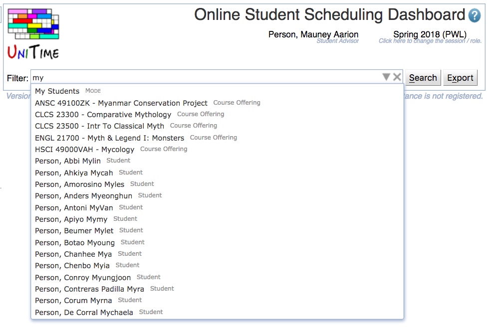 Student Scheduling Dashboard Manual