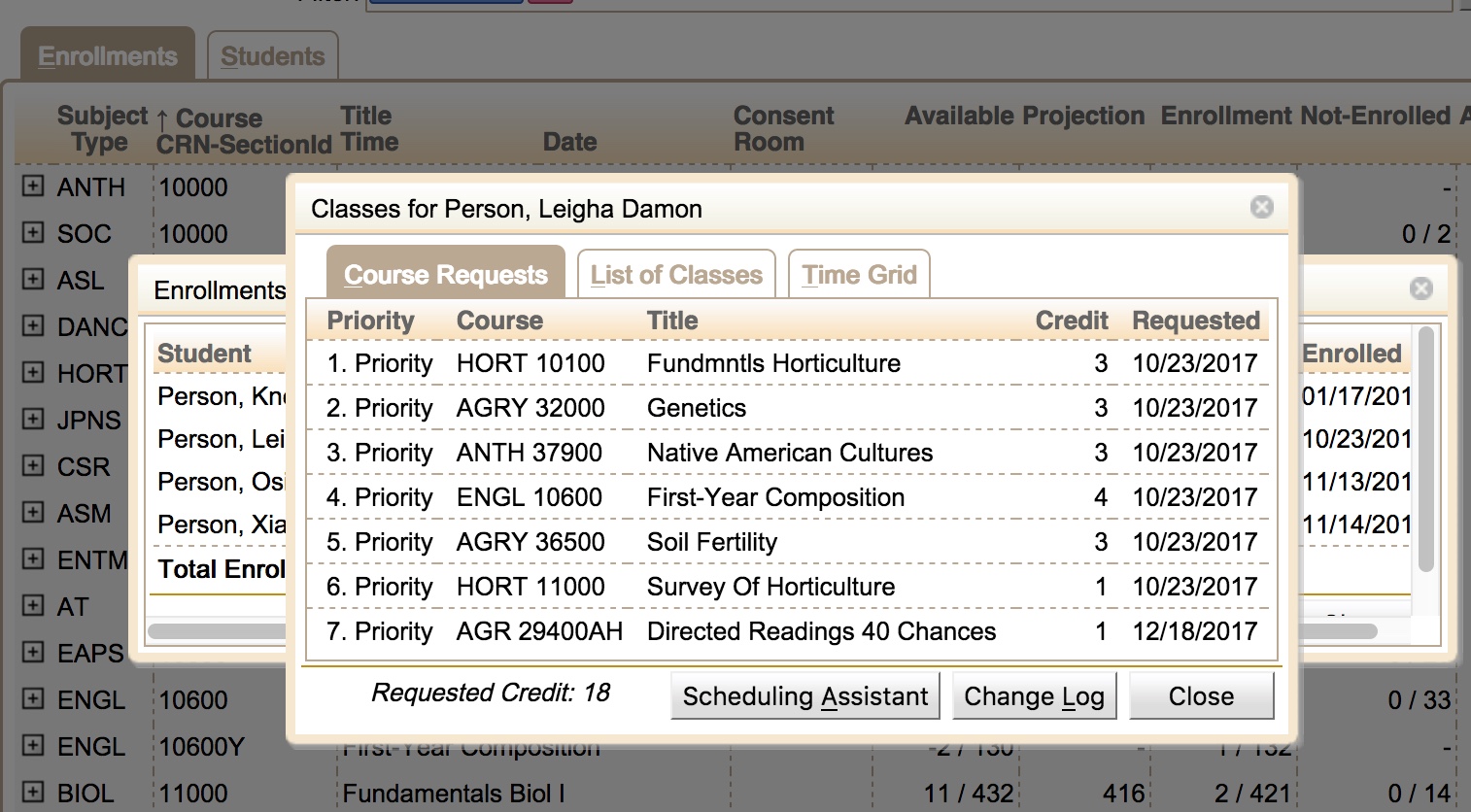 Student Scheduling Dashboard Manual