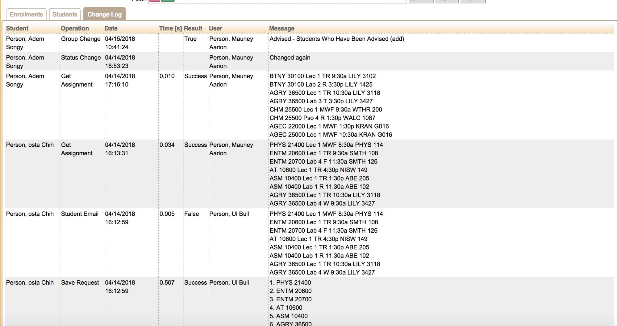 Student Scheduling Dashboard Manual