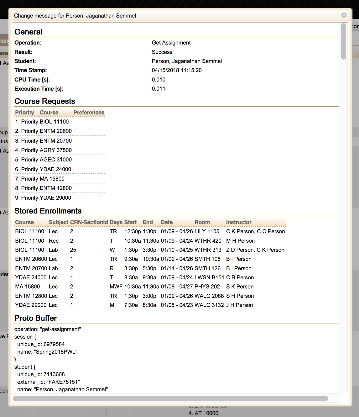 Student Scheduling Dashboard Manual