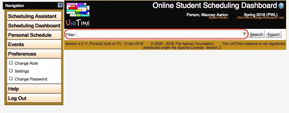 Student Scheduling Dashboard Manual